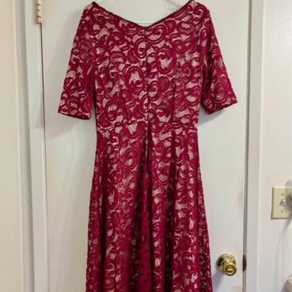Mikarose Burgundy Lace Dress - Picture 2 of 2